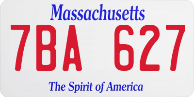 MA license plate 7BA627