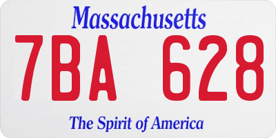 MA license plate 7BA628
