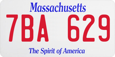 MA license plate 7BA629