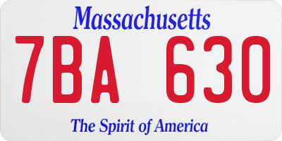 MA license plate 7BA630