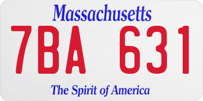 MA license plate 7BA631