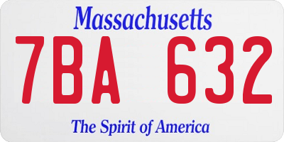 MA license plate 7BA632