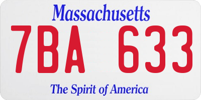 MA license plate 7BA633