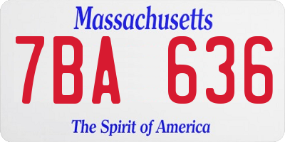 MA license plate 7BA636