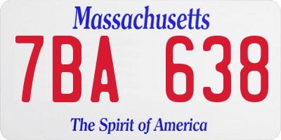 MA license plate 7BA638