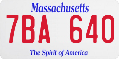 MA license plate 7BA640
