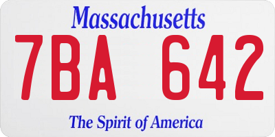 MA license plate 7BA642