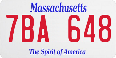 MA license plate 7BA648