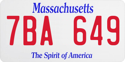 MA license plate 7BA649