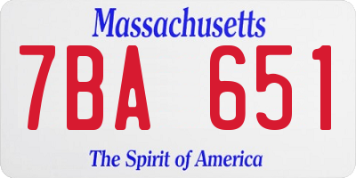 MA license plate 7BA651
