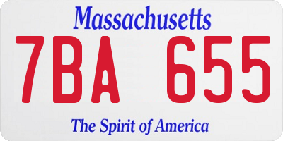 MA license plate 7BA655
