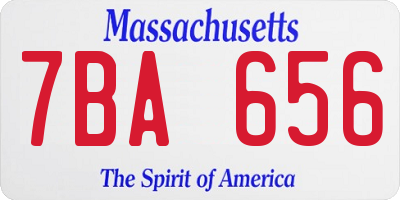 MA license plate 7BA656