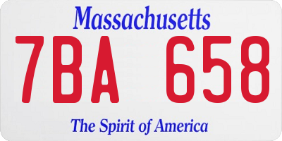 MA license plate 7BA658