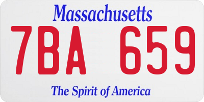 MA license plate 7BA659