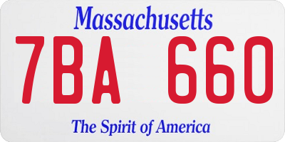 MA license plate 7BA660