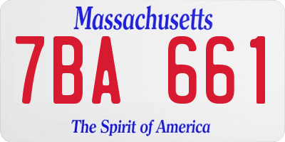 MA license plate 7BA661