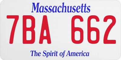 MA license plate 7BA662