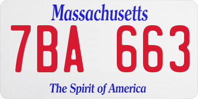 MA license plate 7BA663