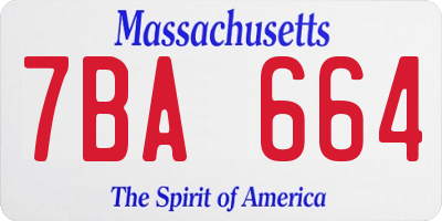 MA license plate 7BA664