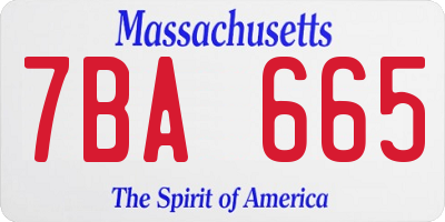 MA license plate 7BA665