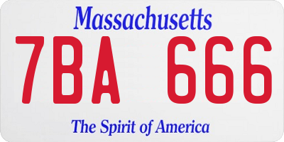 MA license plate 7BA666