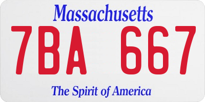 MA license plate 7BA667