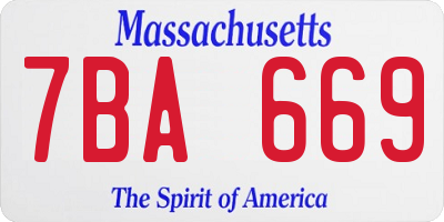 MA license plate 7BA669
