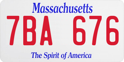 MA license plate 7BA676