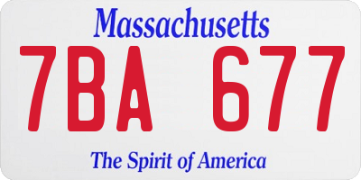 MA license plate 7BA677