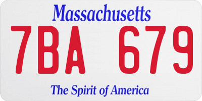 MA license plate 7BA679