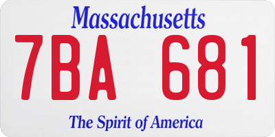 MA license plate 7BA681