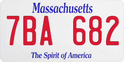MA license plate 7BA682