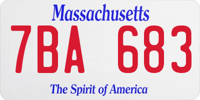 MA license plate 7BA683
