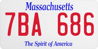 MA license plate 7BA686