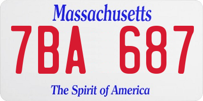 MA license plate 7BA687