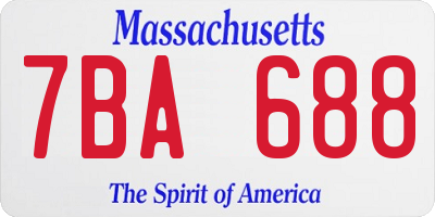 MA license plate 7BA688