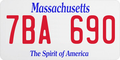 MA license plate 7BA690