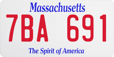 MA license plate 7BA691