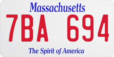 MA license plate 7BA694