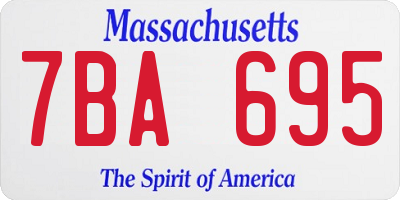 MA license plate 7BA695
