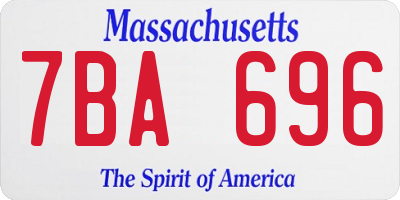 MA license plate 7BA696