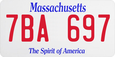 MA license plate 7BA697