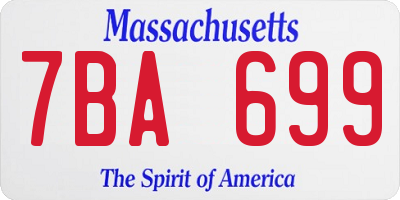 MA license plate 7BA699