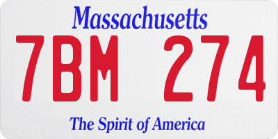 MA license plate 7BM274