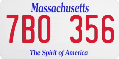 MA license plate 7BO356