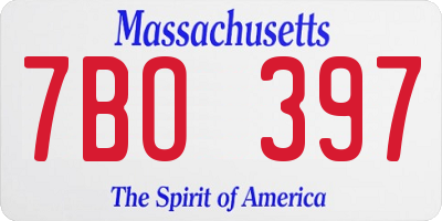 MA license plate 7BO397