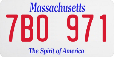 MA license plate 7BO971