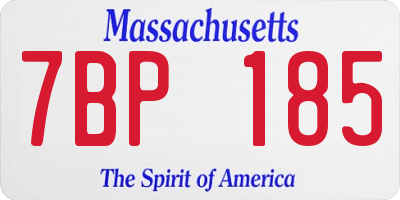 MA license plate 7BP185