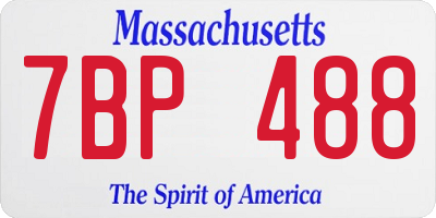 MA license plate 7BP488