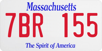 MA license plate 7BR155